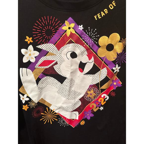 NWOT Disney Parks Year of the Rabbit Thumper Lunar New Year Black Long Sleeve XL - Picture 2 of 3